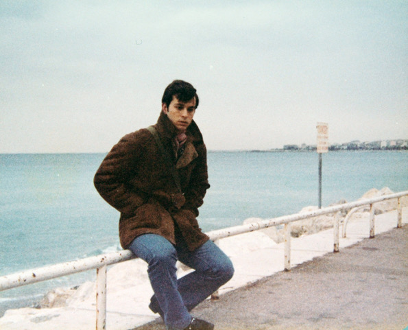 A young Mauricio Gatto Bellora by the Mediterranean Sea on the old Promenade des Anglais in Nice, France, early 1980s